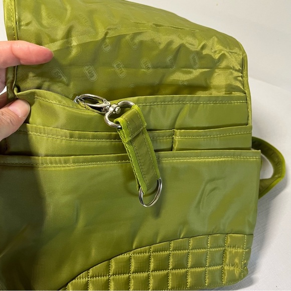 Lug Green Quilted Crossbody Bag. Many compartments - Picture 5 of 7
